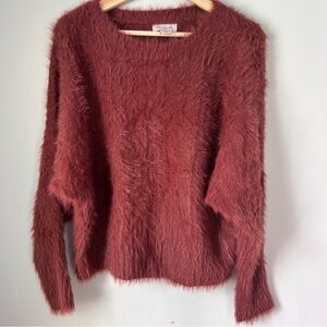 if it were me Cozy Fuzzy Sweater in Rust Small